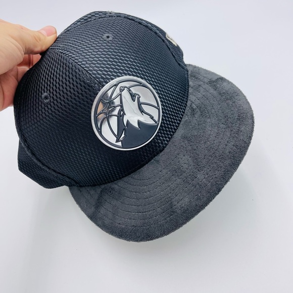 New Era 59 Fifty Custom NBA Minnesota Timberwolves Grey Felt Suede Hat 7 1/4 - Picture 2 of 8
